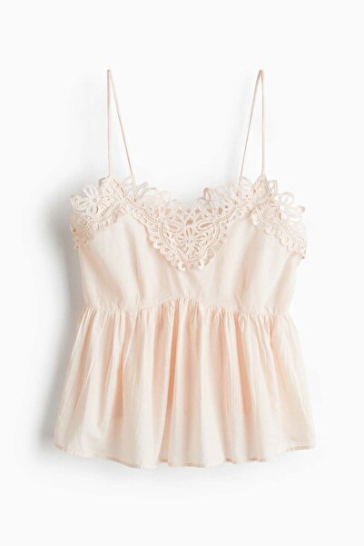 H&M Lace-trimmed strappy top