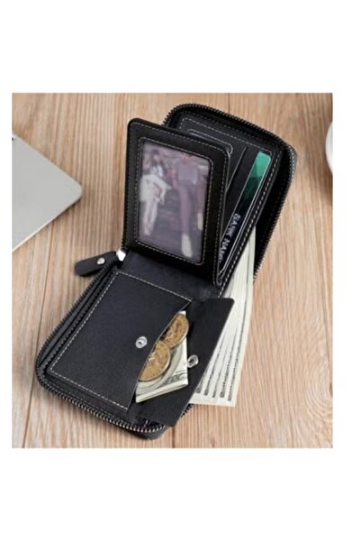 VEYA New Men's Single Wallet, PU Leather Crocodile Print Multifunctional Fashion Stylish Zipper Wallet