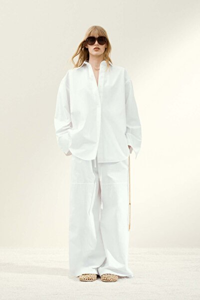 H&M Stitching-detail cotton shirt