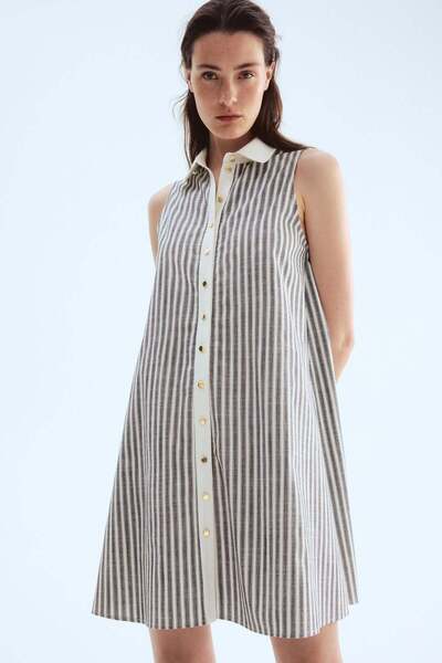 H&M فستان قميص على شكل حرف A