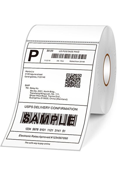 GENERAL ملصقات شحن حرارية موريليان مقاس 4×6 بوصة لطابعات الشحن الحرارية، ذاتي...