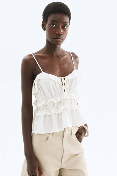 H&M Frill-trimmed strappy top