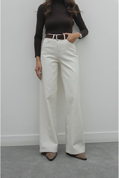 Havoş Ecru Shay Lycra Palazzo Jeans