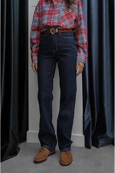 Havoş Navy Blue Straight Fit Vintage Jeans