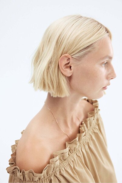 H&M Off-the-shoulder poplin blouse