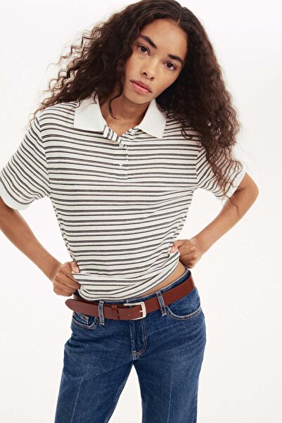 H&M قميص بولو محبوك بشكل جيد