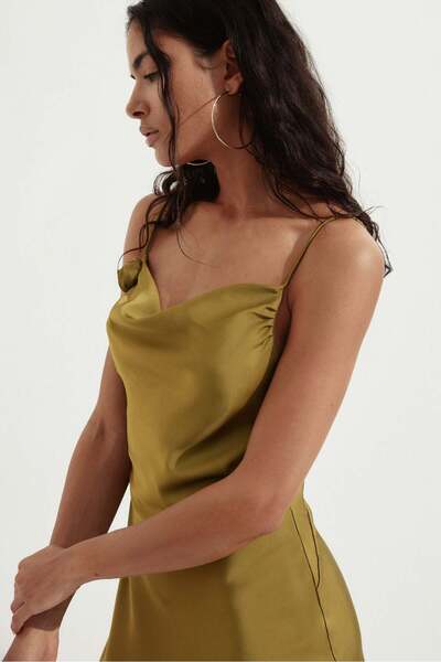 H&M Tie-detail satin slip dress