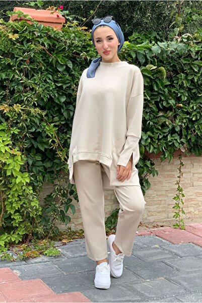 Moda Rosa 26K2284 - BEJ - BİYE DETAYLI SCUBA TAKIM