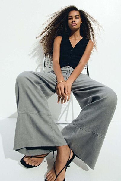 H&M Linen-blend drawstring trousers