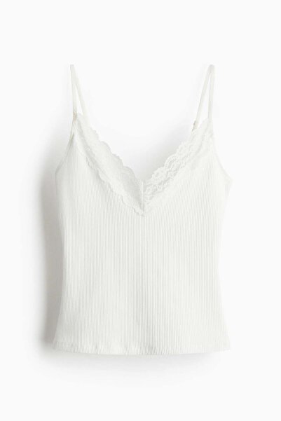 H&M Lace-trimmed strappy top