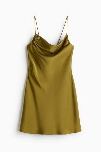 H&M Tie-detail satin slip dress