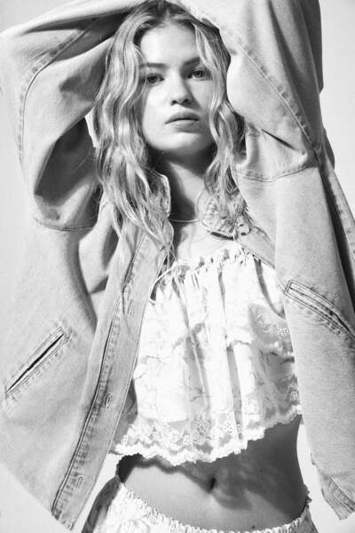 H&M Lace-trimmed strappy top