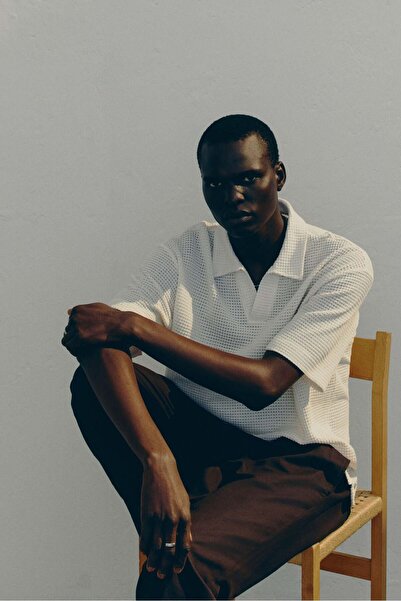 H&M Loose Fit Waffled polo shirt