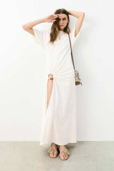 H&M Draped slit-front dress