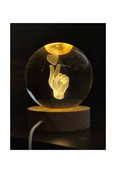 hediyesahibi Kişiye Özel Işıklı Ahşap Kaideli Seni Seviyorum Temalı Cam Küre ...