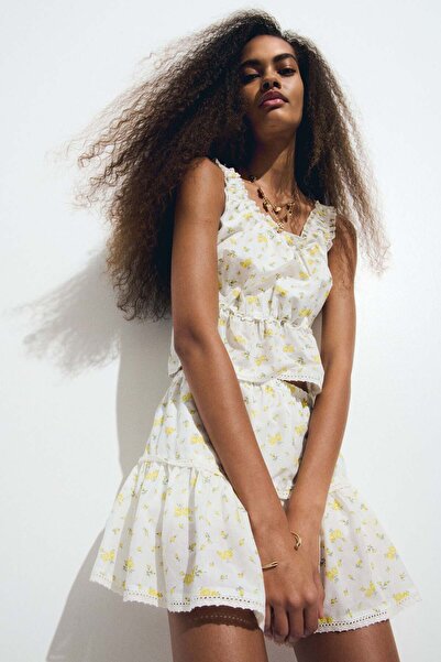 H&M Lace-detail mini skirt