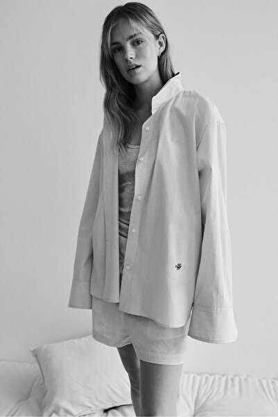 H&M قميص بوبلين