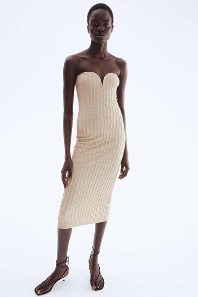 H&M Textured jersey bandeau dress