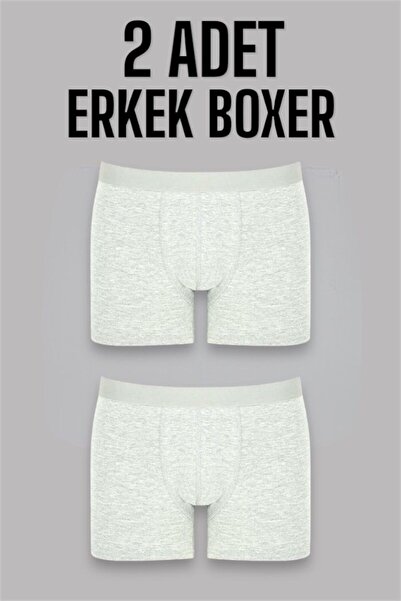 Galaksi Erkek 2'li Pamuklu Likralı Esnek Kumaş Boxer