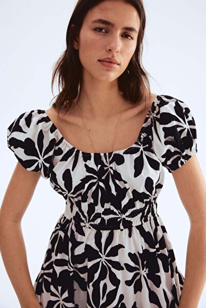 H&M Off-the-shoulder poplin dress