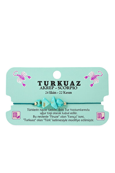 Femenino Scorpio Zodiac Sign Natural Turquoise Stone Adjustable Bracelet