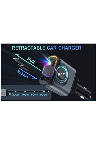 Razo Încărcător auto inteligent 4 în 1, încărcare rapidă cu lumină ambientală colorată și proiecție a cerului înstelat