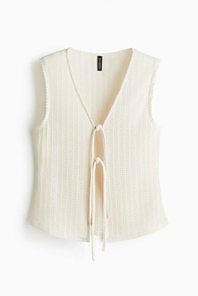 H&M Knitted tie-front top