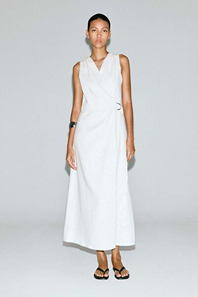 H&M Linen-blend wrap dress