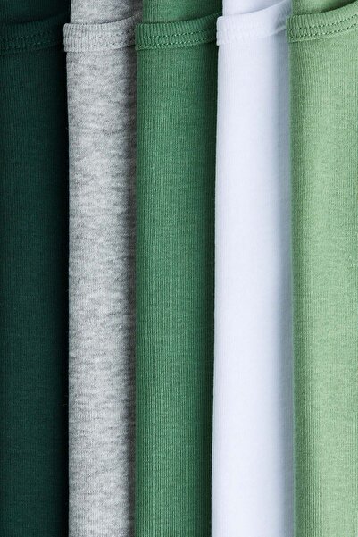 H&M مجموعة من 5 قمصان صدرية قطنية