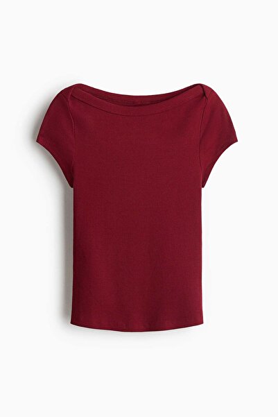 H&M Ribbed boat-neck top