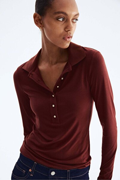 H&M Rib-knit polo shirt