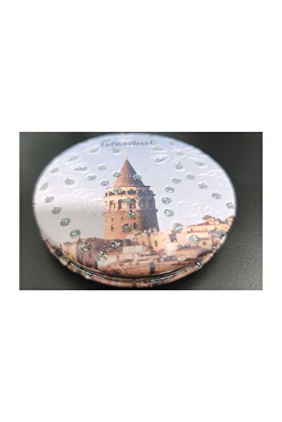 Cep,Çanta,Makyaj Aynası,Şık Desenli,Taşlı,Çift Taraflı 7cm (hediyelik)