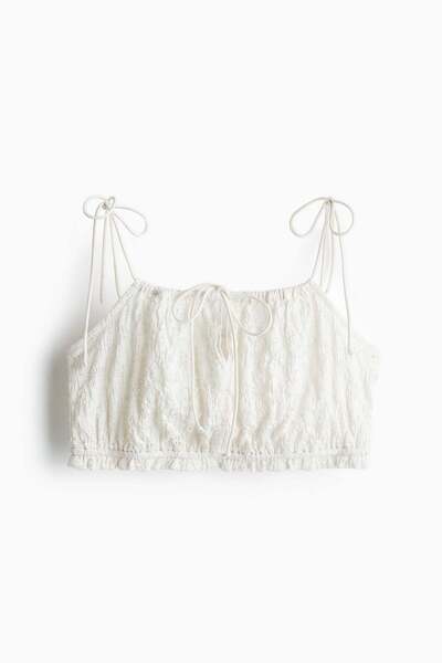 H&M Tie-top lace-look crop top
