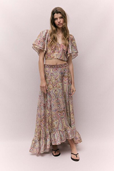 H&M Linen-blend maxi skirt