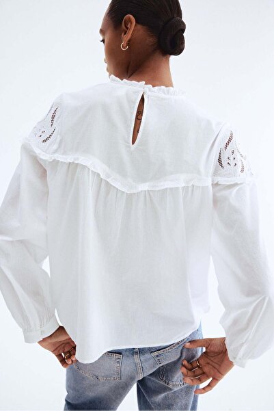 H&M Broderie anglaise-detail blouse