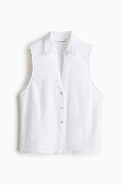 H&M Linen-blend sleeveless shirt
