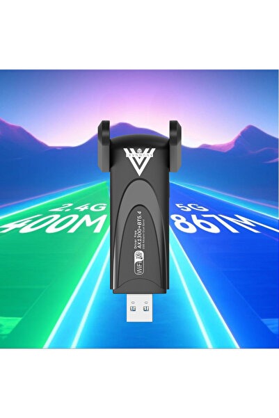 Anunnaki 1300 Mbps Usb WiFi 6 Adaptör 2.4G+5G ve Bluetooth 5.4 Tak Çalıştır Çift Antenli Wifi Dongle