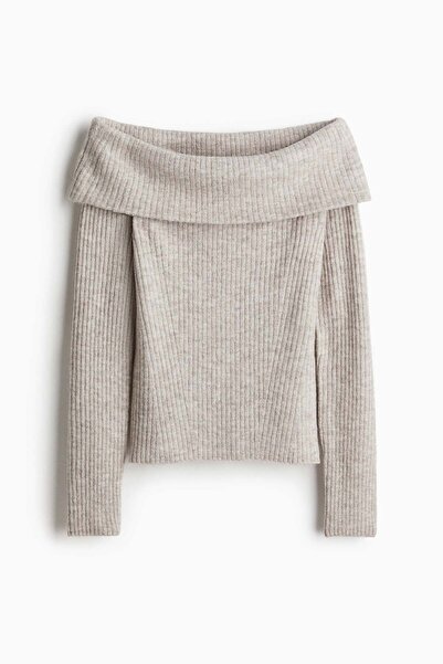 H&M Rib-knit off-the-shoulder top