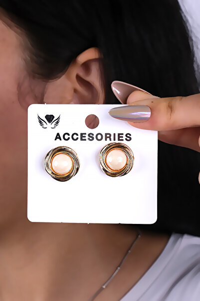 LOWEN AKSESUAR أقراط نسائية بتصميم الورد مرصعة بالأحجار الكريمة واللؤلؤ