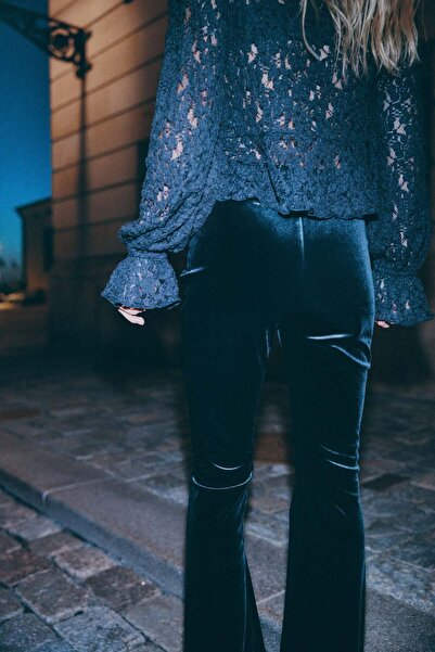 H&M Flared velour trousers