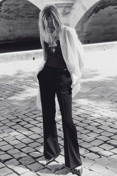 H&M Flared crease-detail trousers