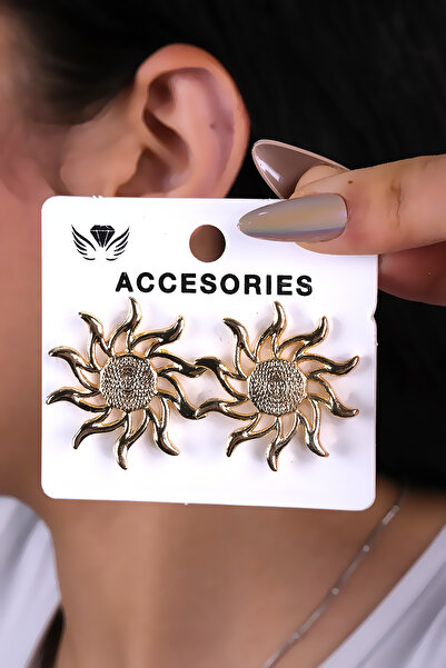 LOWEN AKSESUAR أقراط نسائية بتصميم ذهبي فضي اللون