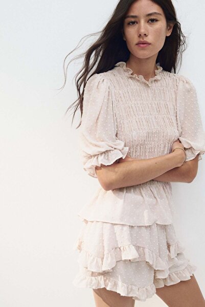 H&M Smocked plumeti blouse