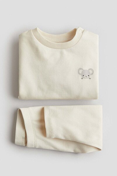 H&M طقم مكون من قطعتين من سويت شيرت وبنطال ضيق