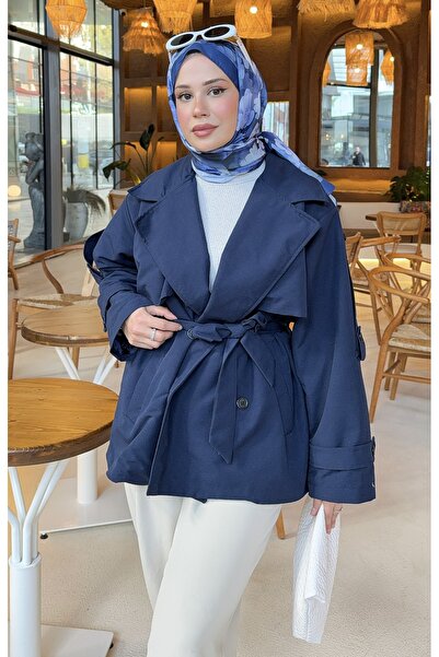 Niessa Butik Yeni sezon viral lacivert trençkot
