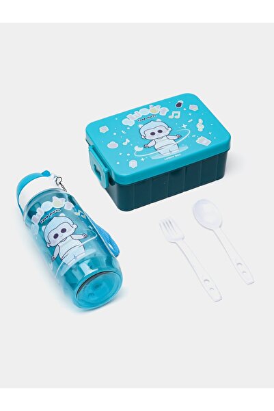 Generic Lunch box with accessories: water bottle, spoon and fork for school and picnics
