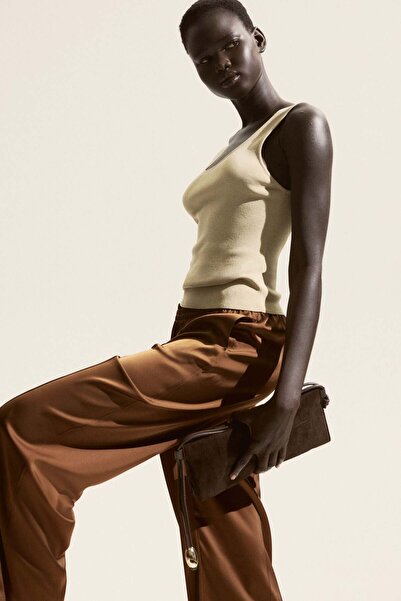 H&M Wide crease-detail trousers