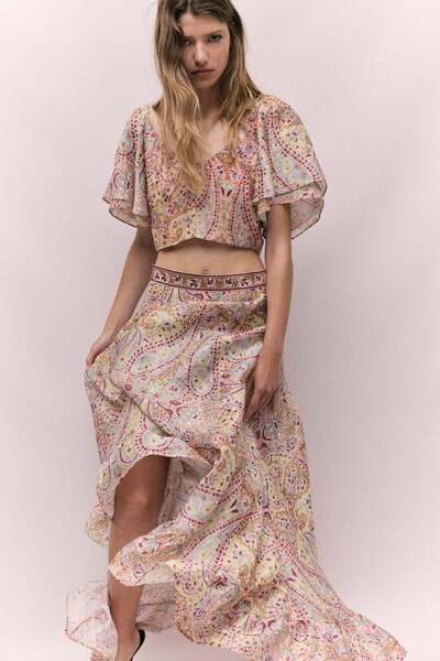 H&M Linen-blend maxi skirt