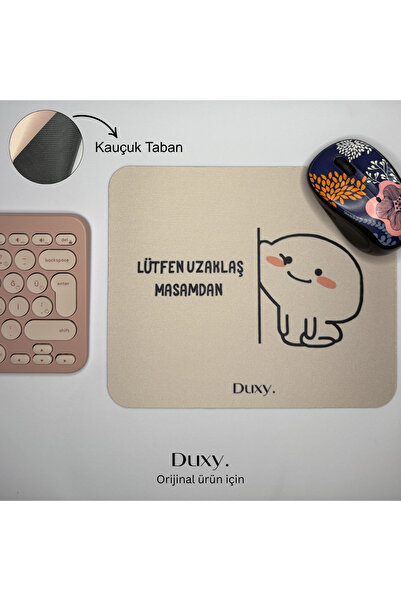 Duxy Esprili Mouse Pad, 23x19 cm, Kaymaz Taban, Ev, Ofis ve Oyun için Rahat v...