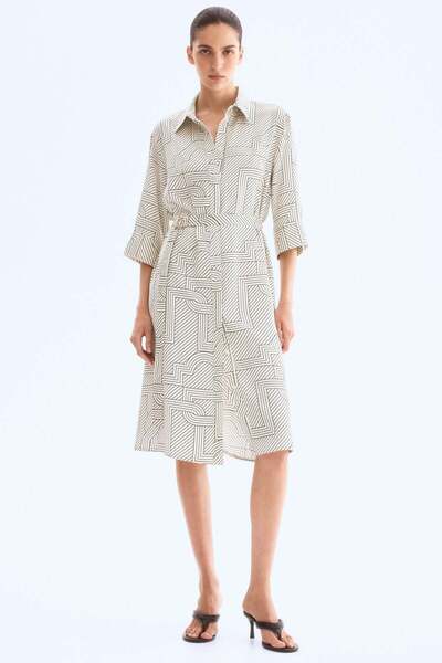 H&M فستان قميص بحزام